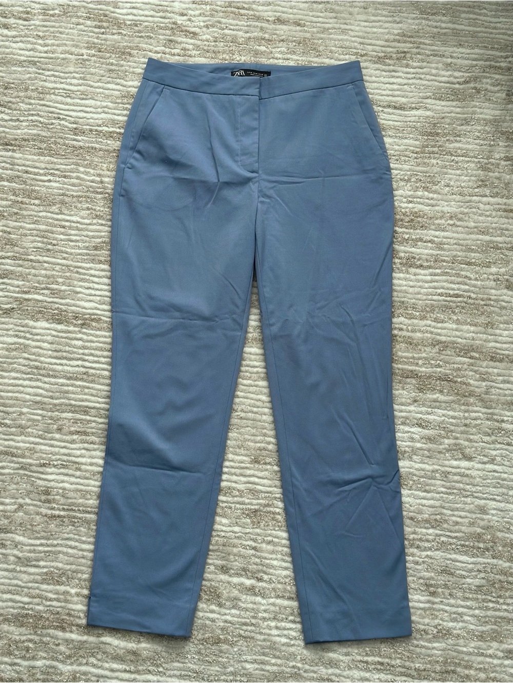 Zara Dusty Blue Straight-Leg Pants